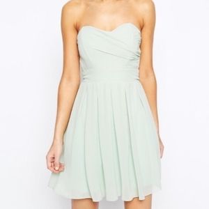TFNC Blue strapless mini dress